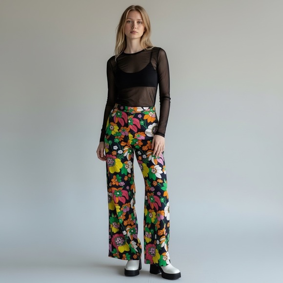 Dodo Bar Or Groovy Colorful Floral Cotton Pants
Boho Hippie Disco resortwear - Picture 7 of 16